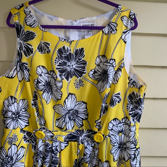 ROBBIE BEE yellow cotton sleeveless dress - Picture 2 of 7